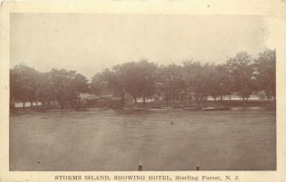A View Of Storms Island,  Showing Hotel,  Sterling Forest,  Greenwood Lake Nj
