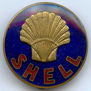 Vintage Mobil Oil Gas Petroleum Shell 1920s Buttonhole Enamel Badge Rare