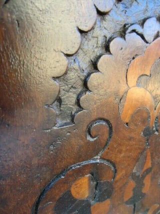 TWO EARLY 17TH CENTURY OAK CARVED AND INLAID CUPBOARD PANELED DOORS 3