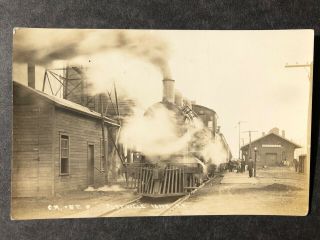 Rppc - Postville Ia - Cm&stp Railroad Station - Train - Depot - Iowa - Real Photo - Rp - Rr