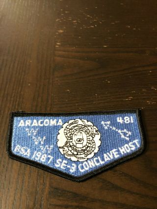 Oa Aracoma Lodge 481 S12b 1987 Se3 Conclave Host Flap Bv
