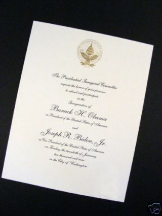 Official & Authentic Barack Obama Inaugural Invitation 2009 With Envelope