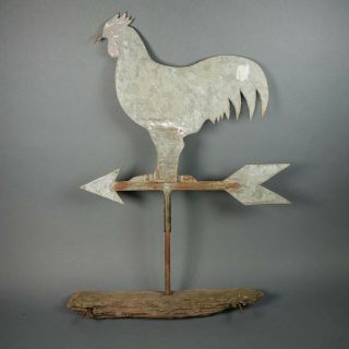 Vintage Antique Rooster Weather Vane Arrow Farm Barn Cow Folk Art Lightning Rod