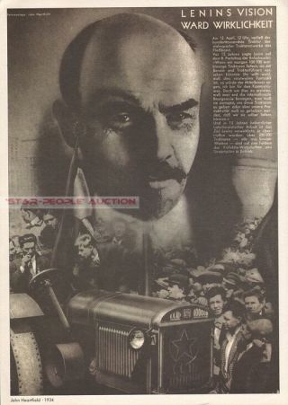 John Heartfield - Lenin Rare East German Art Poster Gdr Communist