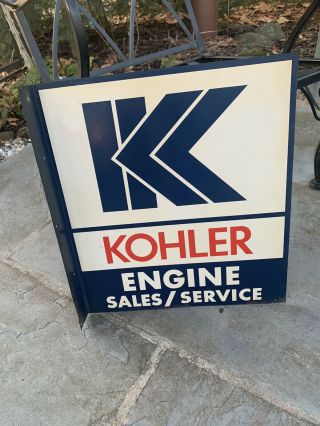 Kohler Vintage Engine Sales And Service Dealer Sign 15x18.  Double Sided