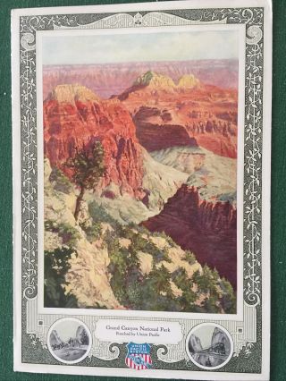 Grand Canyon Union Pacific Menu Grand Canyon National Park 1929
