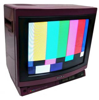 Rare Maroon Vintage Sony Trinitron Crt Color Tv Television Kv - 1326r Retro Gaming