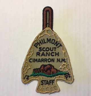 Vintage Philmont Boy Scout Ranch Staff Arrowhead Patch - Old Stock