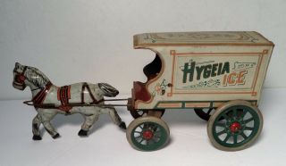 Vintage Converse Tin Litho Hygeia Ice Horse Drawn Cart Wagon