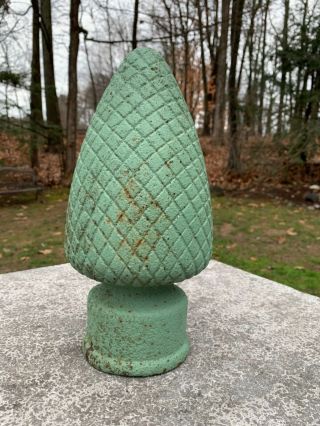 Antique Cast Iron Pineapple Finial Architectural Salvage For Pole Lamp Post