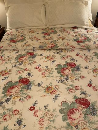 Vintage Rare Ralph Lauren Bed Quilted Queen Comforter Elisa