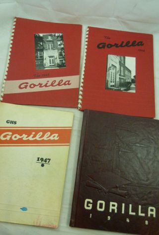 Vintage The Gorilla Gregory High School South Dakota Yearbooks 1945,  46,  47,  48