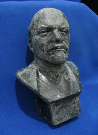 Vintage Soviet Russian Sssr V.  I.  Lenin Bust Marked