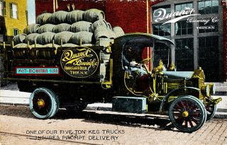 Troy Ny Quandt Brewing Co Early 5 Ton Keg Truck Brew Truck Postcard