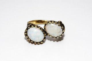 $1,  200 2.  35ct Antique Art Deco Natural Opal Inbetween Ring 14k Yellow Gold