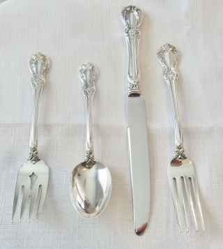 Vintage Towle Old Master Sterling Silver 4 Piece Place Setting W French Blade X4
