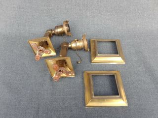 Antique Mission,  Arts and Crafts Style Brass Wall Sconces 3