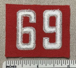 Vintage 1940s Boy Scout Troop Number 69 Uniform Badge Felt Patch Red White Rws