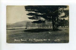 North Turner Me Antique Rppc Photo Postcard,  Bear Pond