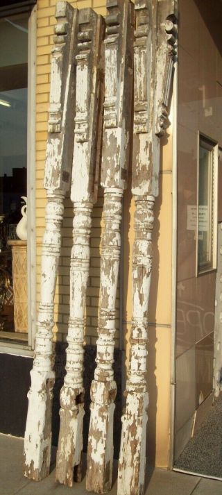Antique Vintage Victorian Wood Porch Post Column With Corbels,  Separately