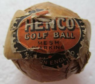 Vintage Wrapped Henco Mesh Golf Ball W/most Of Wrapper And Seal