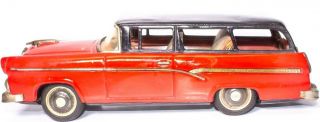Vintage Japanese Tin Friction 1956 Ford 2 - Door Station Wagon