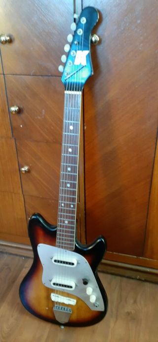 Vintage Kent 2 Pickup Electric Guitar With Gig Bag