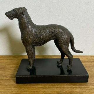 Vintage Cold - Cast Bronze Irish Wolfhound Dog Sculpture Of Champion " Ch.  O 
