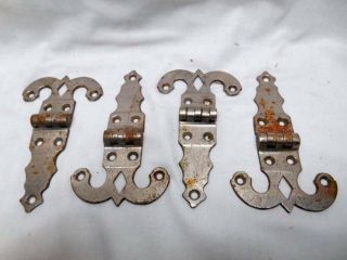 Fancy Hardware Set 4 Old Antique Ice Box Hinges Fancy Brass Hinges Old Ice Box