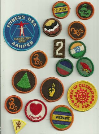 Large Group Of Girl Scout Activity Merit Rank Patches