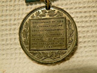 1889 Washington Centennial Inauguration Medal Badge,  Washington/Harrison 3