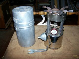 Vintage Coleman 530 A46 Stove W/canister,  Funnel & Wrench/handle