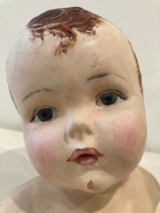 Vintage Child Baby Mannequin Head Bust - Hand Painted - Store Hat Display - Antique 2