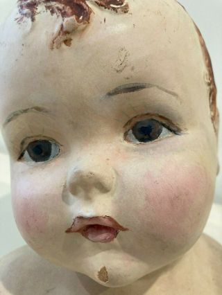 Vintage Child Baby Mannequin Head Bust - Hand Painted - Store Hat Display - Antique 3