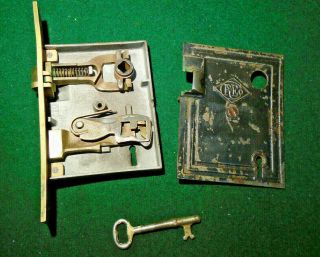 R & E Russell & Erwin Mortise Lock 013 W/key - Reconditioned (9779 - 2)
