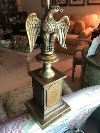 Vintage Federal Style American Eagle Bird Table Lamp 29 " Tall Brads,  Metal& Wood