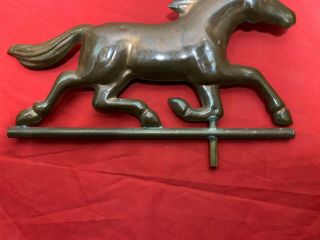 Vintage Copper Horse Weather Vane Topper Folk Art Metalware 3