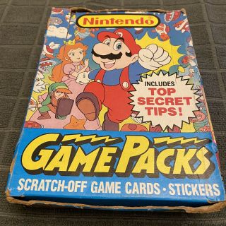 Vintage 1989 Nintendo " Game Packs " Trading Cards Topps 47 Packs Plus Display Box