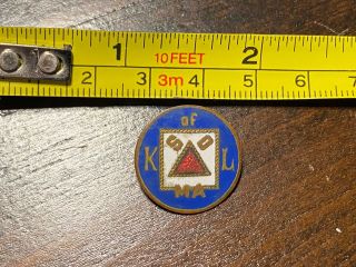 Vtg Knights Of Labor K Of L S O M A Gold Tone And Enameled Lapel Pin