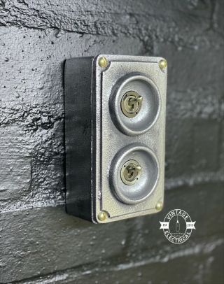 2 Gang Solid Cast Metal Light Switch Industrial 2 Way Bs En Approved