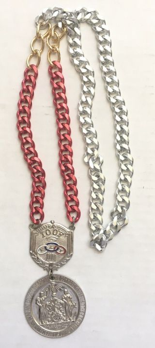Vintage Fraternal Odd Fellows Flt Ioof Medal Medallion Pendant W/neck Chain