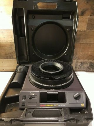Vintage Kodak Slide Projector Carousel 4400 W/ Wired Remote