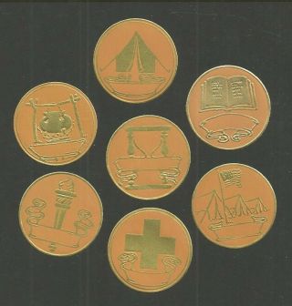 1930 Boy Scout Five Year Training Program Set 7 Labels Bsa