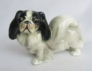 Vintage Germany Porcelain Japanese Chin Spaniel Dog Figurine - Adorable