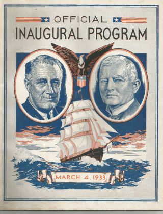 1933 Inaugural Program Fdr Inauguration March 4 1933