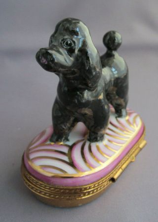 Vintage Limoges Pierre Arquie Porcelain Figural Limited Edition Black Poodle Box