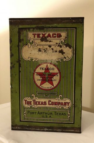 Rare Vintage Texaco Gas & Oil Advertising The Texas Company 1/2 Gallon Oil Can