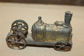 VTG EARLY 1900 ' s SELDOM SEEN TIN PENNY TOY STEAM ENGINE with FLYWHEEL OPERATION 2