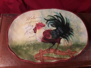 Vintage Certified International Susan Winget Painted Rooster Chicken Plate.