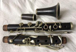 Vintage High Pitch Hp Key Of A J.  W.  Pepper “premier” Albert System Wood Clarinet
